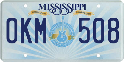 MS license plate OKM508