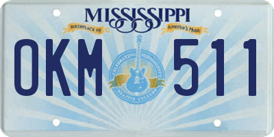MS license plate OKM511
