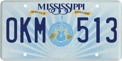 MS license plate OKM513