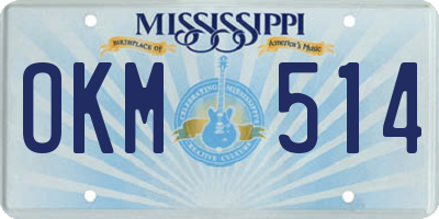 MS license plate OKM514