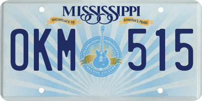 MS license plate OKM515