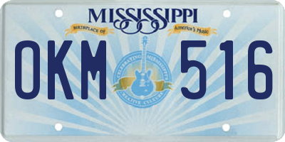 MS license plate OKM516