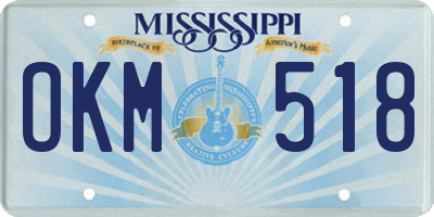 MS license plate OKM518