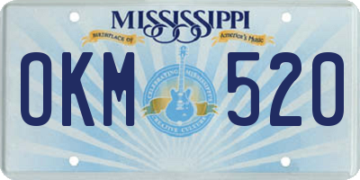MS license plate OKM520