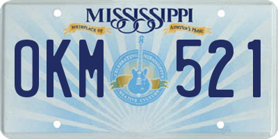 MS license plate OKM521