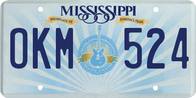 MS license plate OKM524