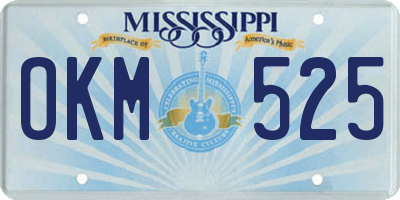 MS license plate OKM525