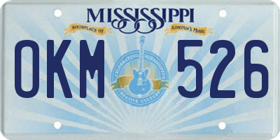 MS license plate OKM526