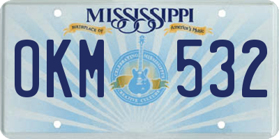 MS license plate OKM532