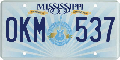 MS license plate OKM537