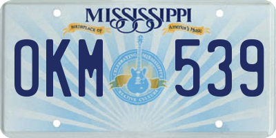 MS license plate OKM539