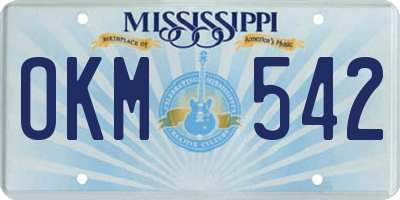 MS license plate OKM542