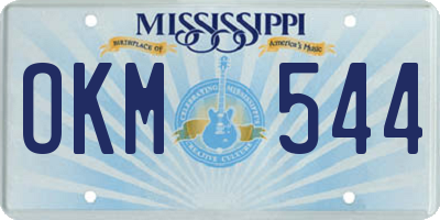 MS license plate OKM544