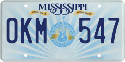 MS license plate OKM547