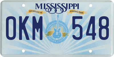 MS license plate OKM548
