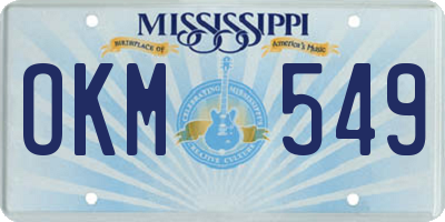 MS license plate OKM549