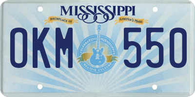 MS license plate OKM550