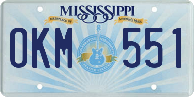 MS license plate OKM551