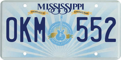 MS license plate OKM552