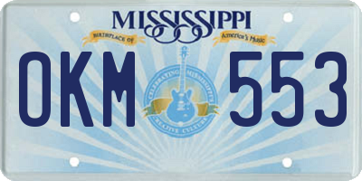 MS license plate OKM553