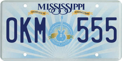 MS license plate OKM555