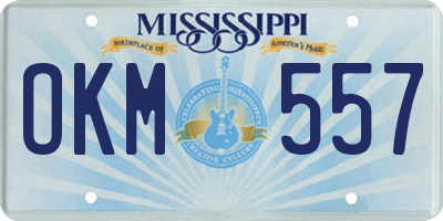 MS license plate OKM557