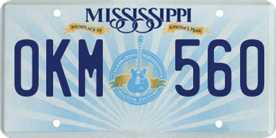 MS license plate OKM560