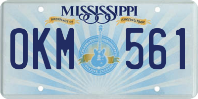 MS license plate OKM561
