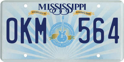 MS license plate OKM564
