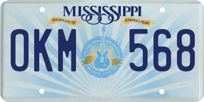 MS license plate OKM568