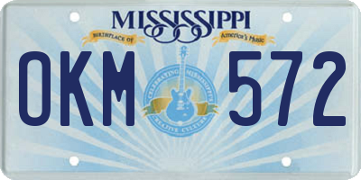 MS license plate OKM572