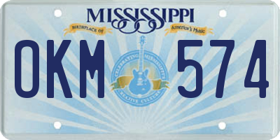 MS license plate OKM574