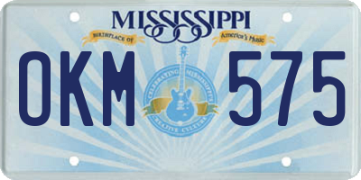 MS license plate OKM575