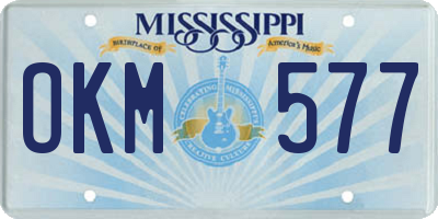 MS license plate OKM577
