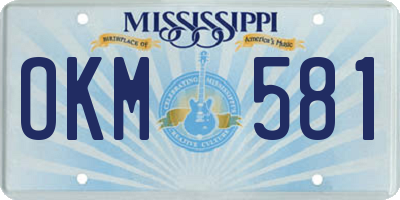 MS license plate OKM581