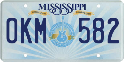 MS license plate OKM582