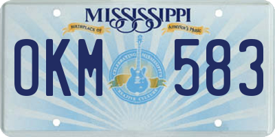 MS license plate OKM583
