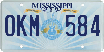 MS license plate OKM584