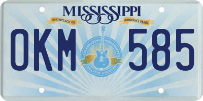 MS license plate OKM585