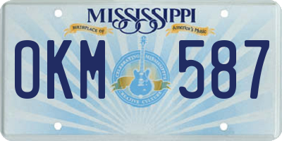 MS license plate OKM587