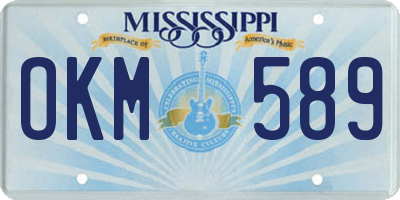 MS license plate OKM589