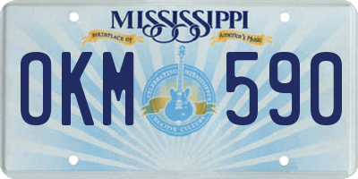 MS license plate OKM590