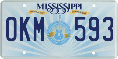 MS license plate OKM593