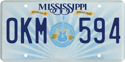 MS license plate OKM594
