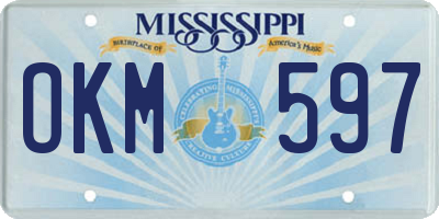 MS license plate OKM597