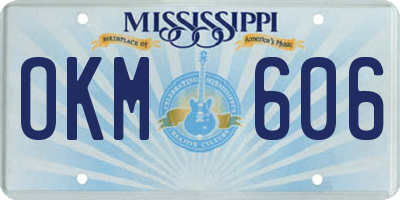 MS license plate OKM606