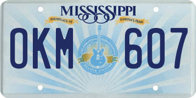 MS license plate OKM607