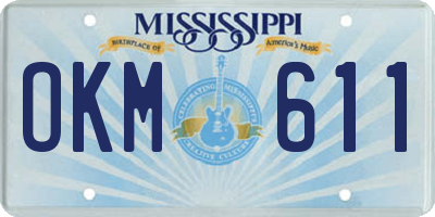 MS license plate OKM611