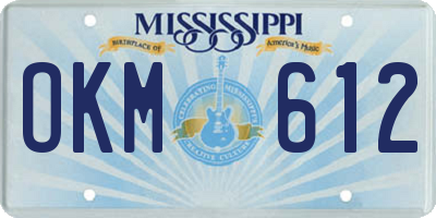 MS license plate OKM612
