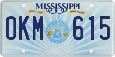MS license plate OKM615